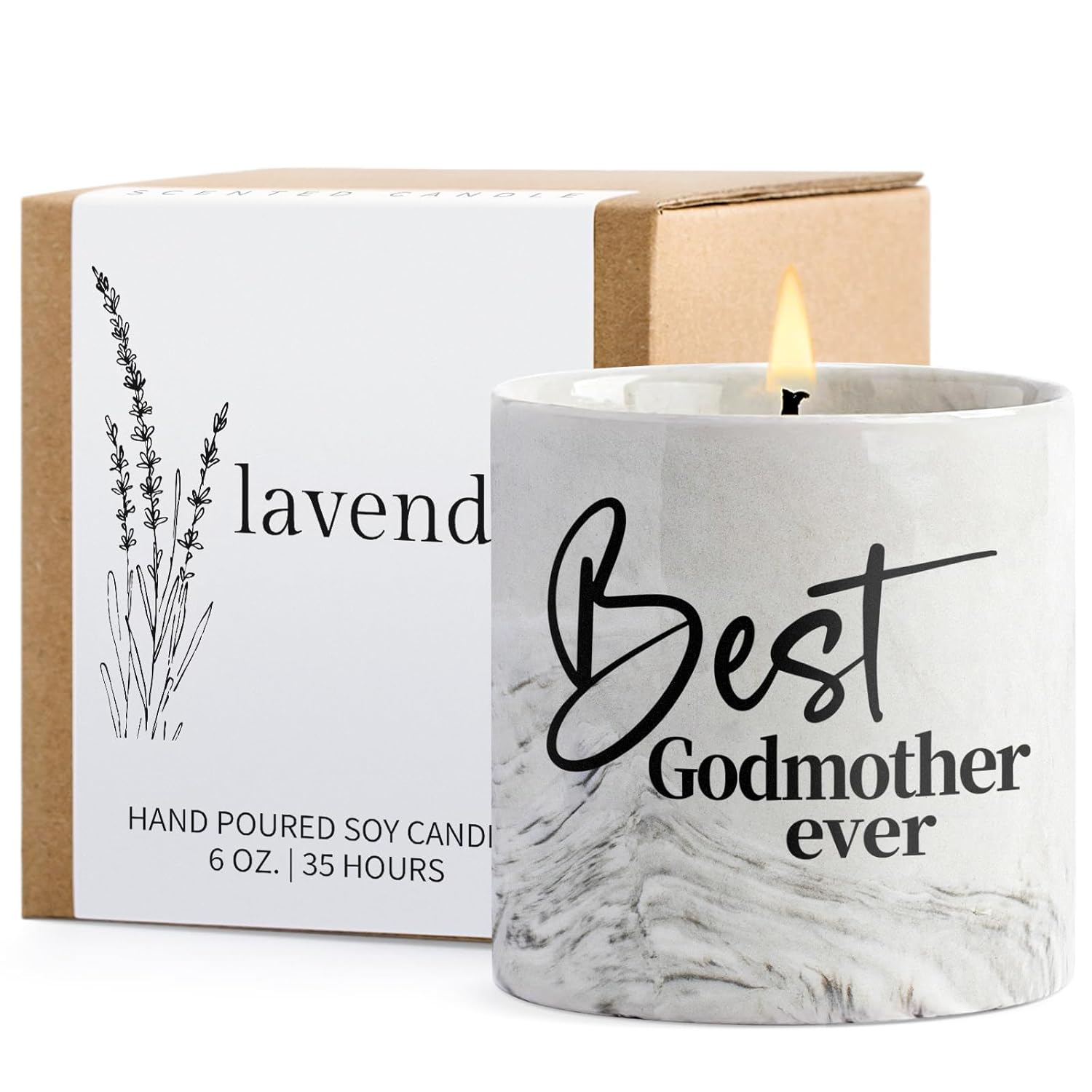 Godmother Gift - God Mother Gifts From Godchild, Godmother Proposal Present, God Mother Mothers Day Christmas Gift From Goddaughter, Best Godmother Ever 6 Oz Lavender Scented Candles Decoration