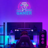Gamer Neon Sign Dimmable Colorful LED Wall Light 15.4 x 12.6 Inch USB Powered Game Room Bedroom Decor