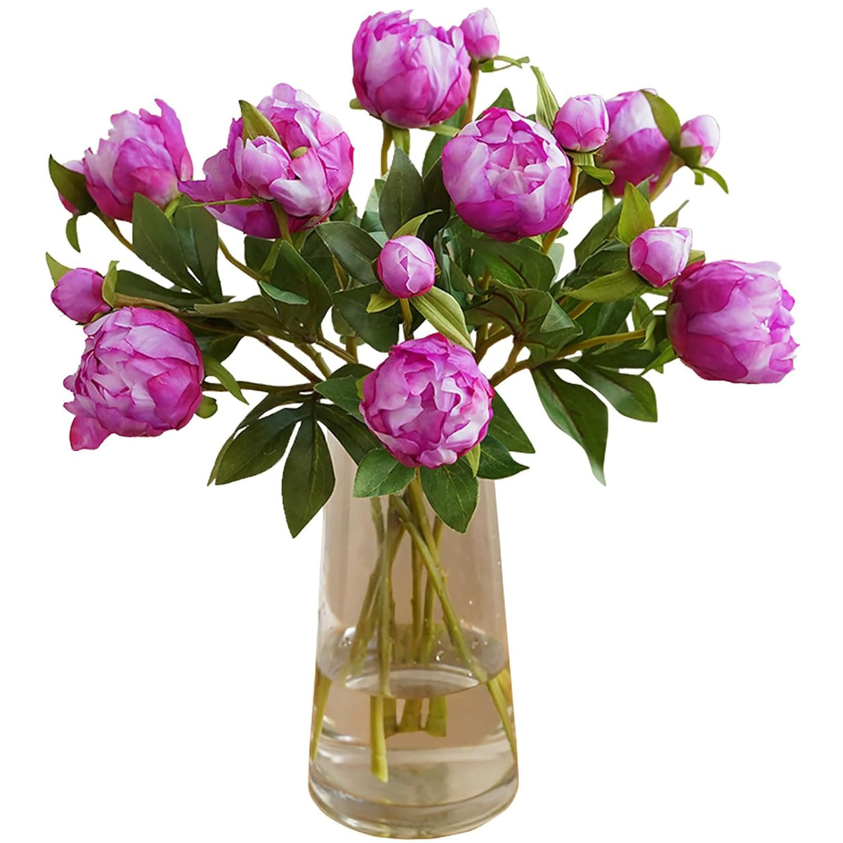 Hot Pink Flowers Artificial Peonies 8Pcs Fake Peonies Hot Pink Artificial Flowers For Home Table Decorations Wedding Faux Floral Arrangements