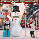 7Ft Christmas Snowman Inflatables Decoration With Led Lights, Blow Up Outdoor Decoration For Christmas Party, Holiday Xm