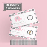 Pink Elephant Jungle Baby Shower Scratch-Off Game Cards For Girls - 30 Fun Guest Activities With Prizes