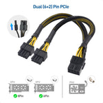 Cable Matters 2-Pack PCIe 8 Pin to Dual 8 Pin (6+2) Female to Male PCIe Power Adapter for GPUs - 9 Inches (8 Pin PCIe Cable GPU, Dual 8 Pin PCIe Cable)