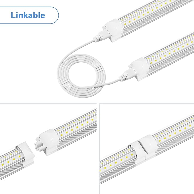 10 Pack 5FT LED Shop Lights 45W 6750LM 6500K Daylight Linkable Garage Workshop Lighting