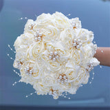 Handmade Rhinestone Bridal Bouquet Crystal Wedding Round Tossing Bouquet Artificial Flower Bunch For Bride Bridesmaid