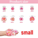 60Pcs Mini Faux Flower Heads Small Artificial Tiny Fake Silk Fabric Roses Flower Heads Bulk For Crafts Diy Graduation Cap Party Home Wedding Decor (Red)