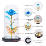 Galaxy Rose Forever Light Up - Galaxy Rose Gift For Mom, Artificial Eternal Forever Rose With Butterfly In Glass Dome, For Grandma Wife Daughter