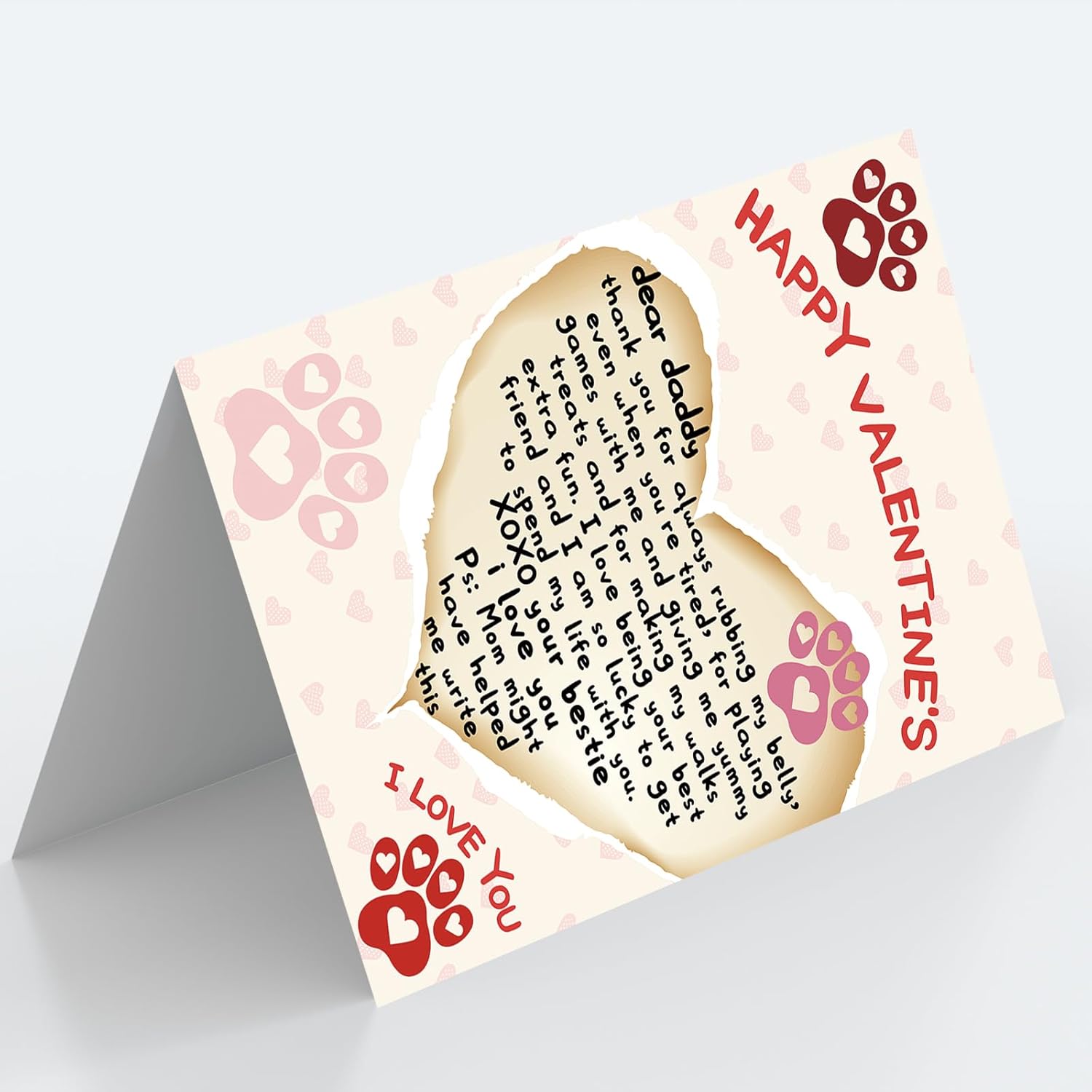 Cute Valentines Day Card Gifts For Dog Dad, Mens Valentines Day Gifts For Him From Dogs