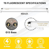 25 Pack F32T8 Fluorescent Tube Light Bulbs 4FT 32W 4100K Cool White G13 Base