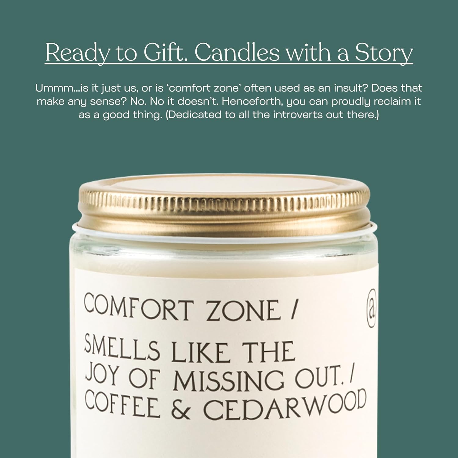 'Comfort Zone' Coconut Soy Wax Candle Jar | Premium Hand Poured & Long Burning |Coffee & Cedarwood Scent | Phthalate-Free | For Home, Office, Gift - 7.8 Oz