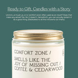 'Comfort Zone' Coconut Soy Wax Candle Jar | Premium Hand Poured & Long Burning |Coffee & Cedarwood Scent | Phthalate-Free | For Home, Office, Gift - 7.8 Oz