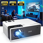 4K Support 1080P Portable Projector, 15000L, WiFi/Bluetooth, 300" Display