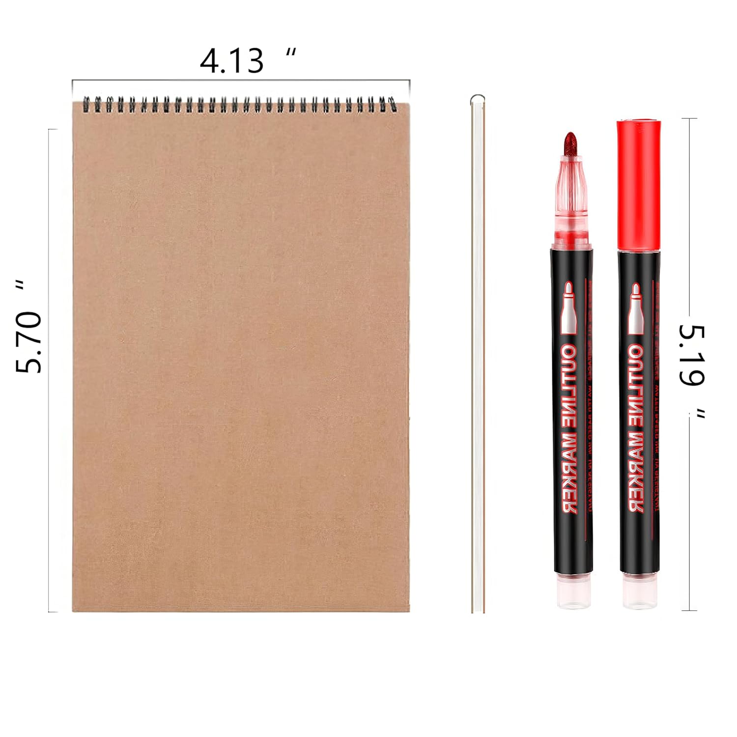 Shimmer Markers Outline Double Line 12 Colors Metallic Glitter Pens & Sketchbook Set Super Squiggles Sparkle Gift Self Drawing Supplies Marker Christmas Card Writing, Birthday Greeting, Painting, Diy