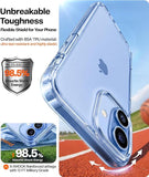 iPhone 17 Clear Mist Blue Case 6.3 Inch Anti Yellowing Protective Cover