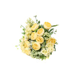 Artificial Flowers Fake Peony Silk Mini Plastic Bridal Flowers For Diy Wedding Bouquets Home Decorations 4 Packs(Light Yellow)