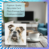 Bulldog Birthday Card For Men Women - Dog Breeds - Happy Birthday Card For Uncle Brother Cousin Friend, 5.7 Inch Bday Greeting Cards