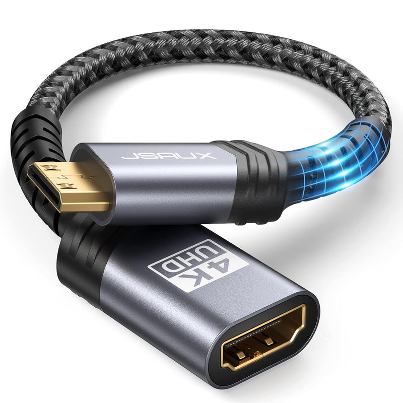 Mini Hdmi To Hdmi Adapter, Mini Hdmi Male To Hdmi Female Cable With 4K 60Hz Hd