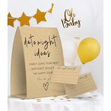 Date Night Idea Sign, Kraft, Date Night Idea Cards, Minimalist Bridal Shower Games, Minimalist Bridal Shower Decorations - One Sign And 50 Cards (Ges35)