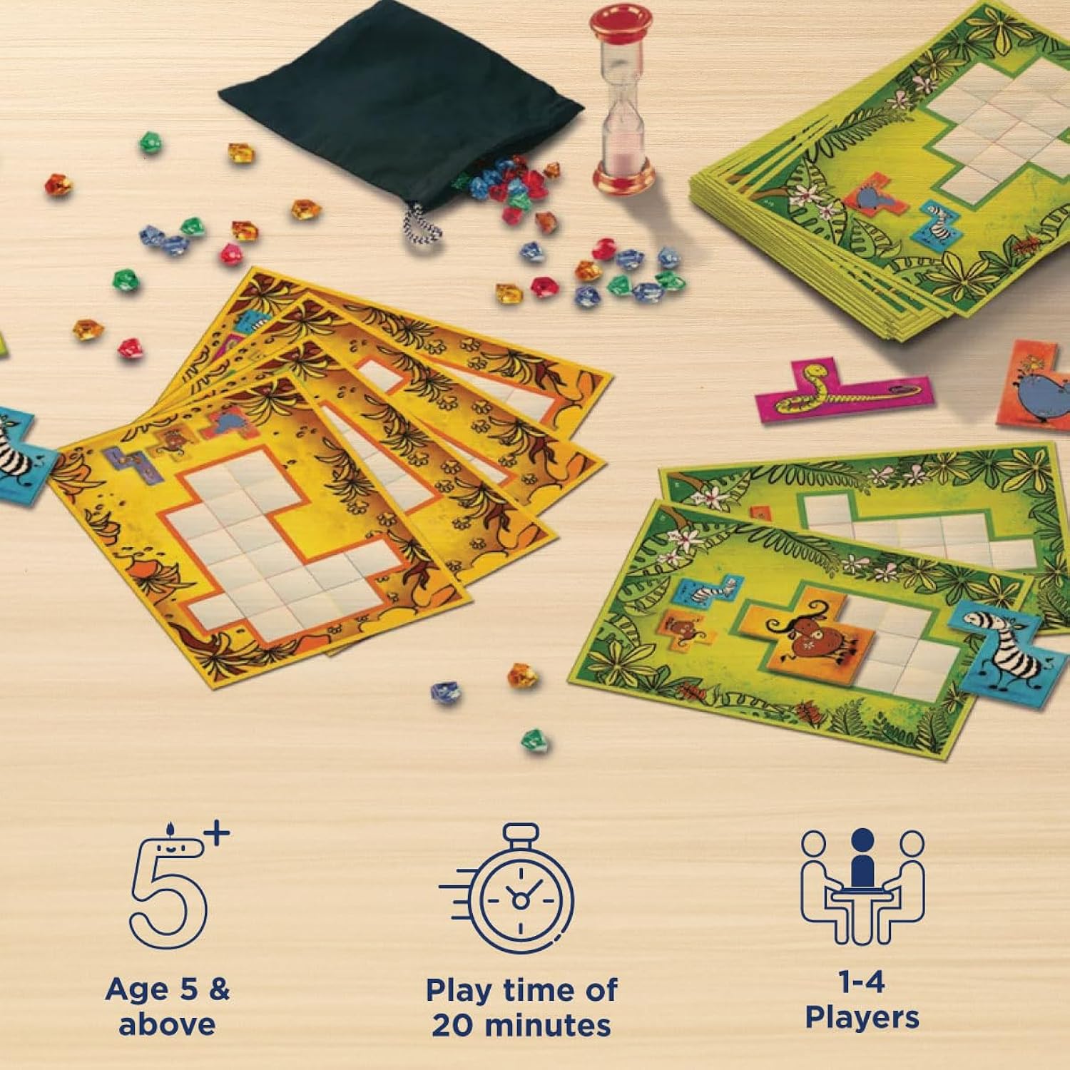 Thames & Kosmos | Ubongo Junior - Sprint to Solve The Puzzle | Family Friendly Board Game, Great for Kids | Highly Re-Playable | Quality Components