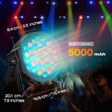 8 Pack RGB 36 LED Battery Powered DJ Uplights 36W Sound Activated Remote Control