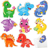 32Pack Valentine'S Day Cards For Kids, Dinosaur Valentines Cards With Tattoos And Envelopes, Happy Valentines Cards For Kids School Classroom, Party Favors Valentines Exchange Cards