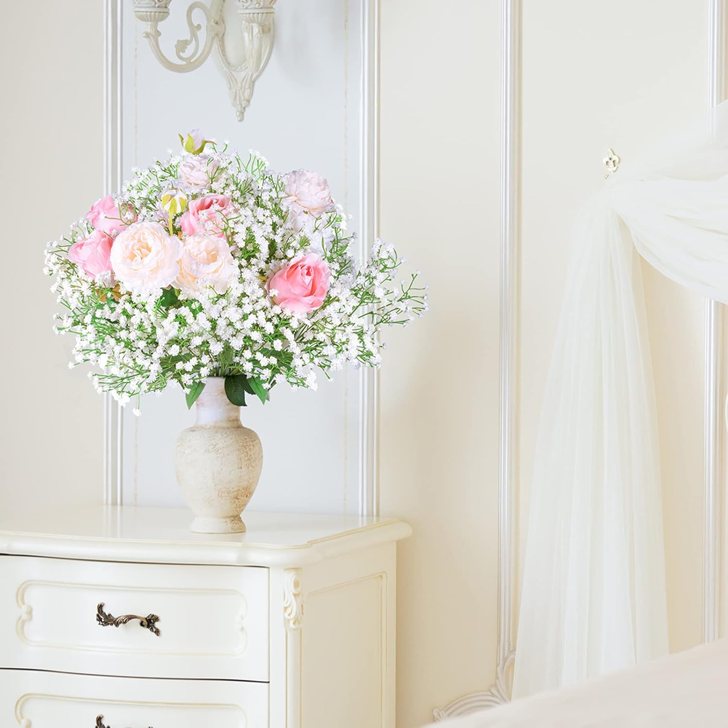 Babys Breath Artificial Flowers,12 Pcs Gypsophila Real Touch Flowers For Wedding Party Home Garden Decoration