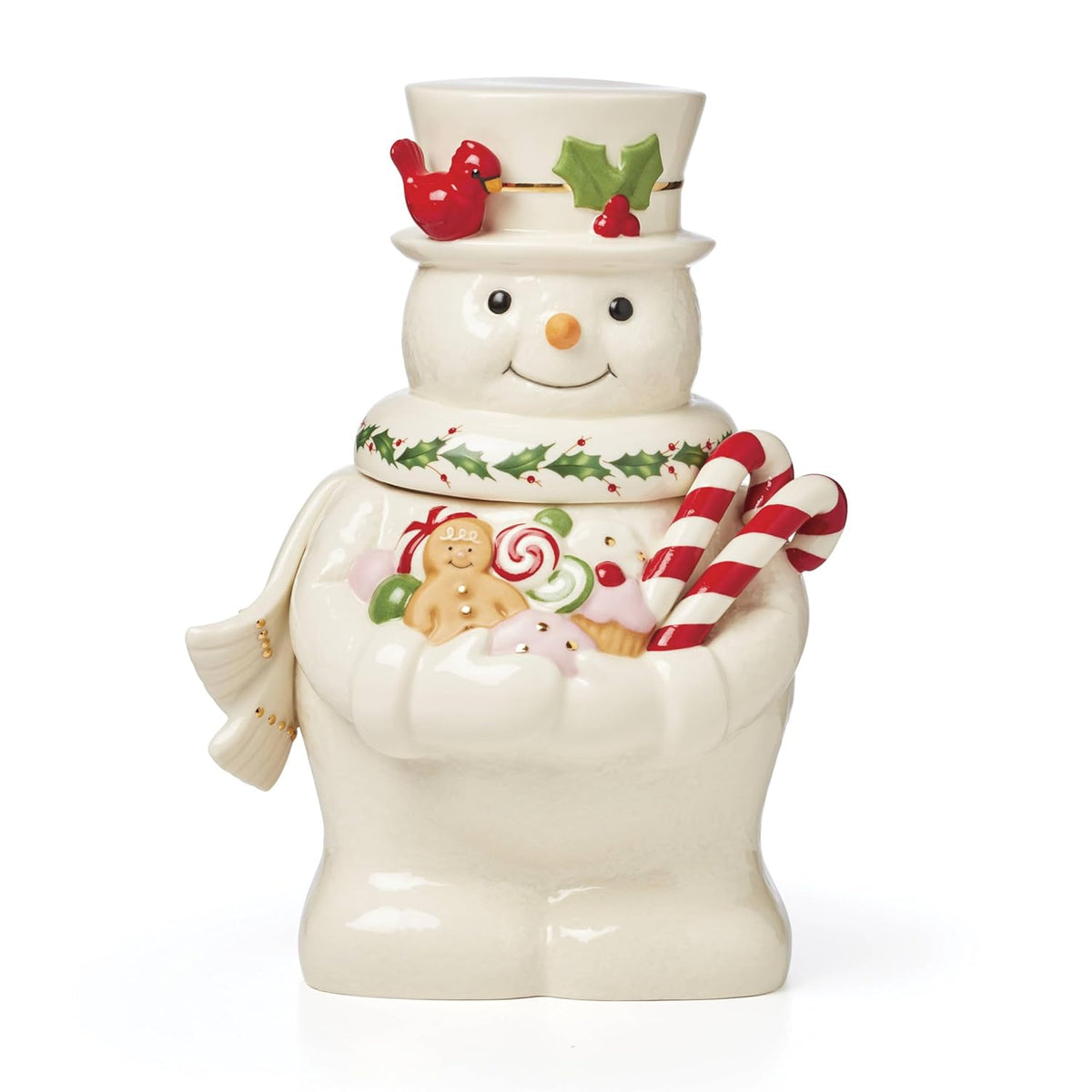 896362 Happy Holly Days Snowman Cookie Jar, Christmas & Holiday Decor