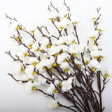 6 Pcs Artificial White Plum Blossom Set, Fake Flowers Bouquet For Home Kitchen Office Hotel Decoration, Centerpiece, Wreath, Floral Arrangement