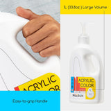 Titanium White Acrylic Paint: 1 L /33.8 Oz White Liquid Paint With Pump Lid - Soft Body Art Paints For Canvas, Studio, School, Wall & Poured Paintings
