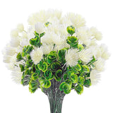 8Pack Artificial Outdoor Plants Flowers Uv Resistant Plastic Flowers Set Spring Garden Decor (8, White)