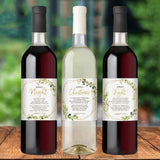 Marriage Milestones, Greenery Wedding Firsts, 6 Wine Bottle Labels