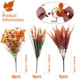 12 Bundle Artificial Mums Artificial Thanksgiving Flowers For Outdoors Fake Silk Bouquet Faux Plants Uv Resistant For Autumn Outside Indoor Boxwood Yard Home Garden Patio Decor (Orange)