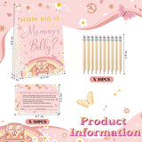 64 Pcs Guess Baby Shower Games Include How Big Is Mommy'S Belly Sign 50 Guessing Cards 10 Pencils 3 Measuring Tapes For Measure The Belly Baby Shower Game Gender Reveal Party (Rainbow)
