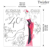 40Th Birthday Card For Her With Crystal Finish & Watercolour Effect - Age 40 Year Old Happy Birthday Card For Women Female Ladies