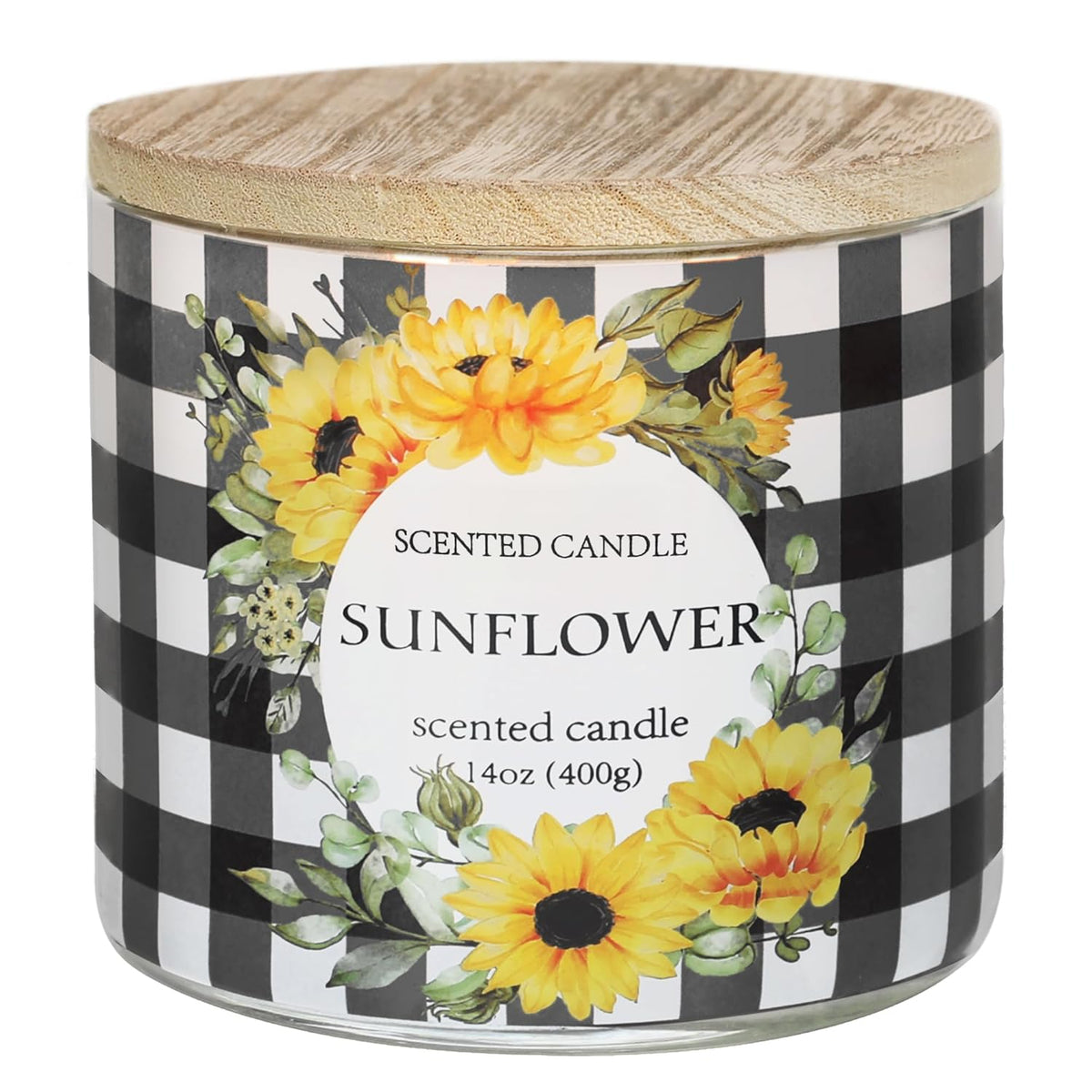Sunflower Candle, Fall Candles, Sunflower Scented Candles Gift For Women, 3 Wicks Large Candle, 14 Oz