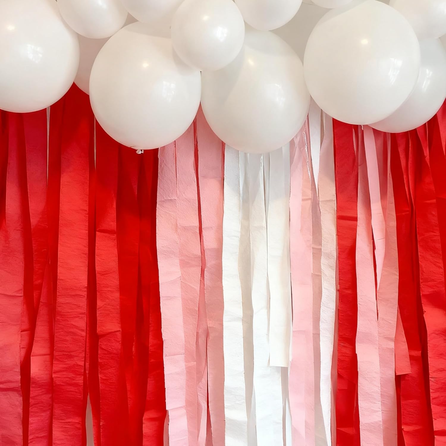 6 Rolls Crepe Paper Streamers 492Ft Pack Of Red White And Pink Streamers Party Decorations For Valentine'S Mother'S Day, Birthday & Baby Shower Diy Craft Paper(1.8 Inch X 82 Ft/Roll)