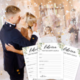 Eucalyptus Bridal Shower Games 30 Guests, Wedding Advice Cards Bridal Games For Showers, White Rose Advice And Wishes For The Mr And Mrs Wedding Engagement Party Activity Supplies/Green-14