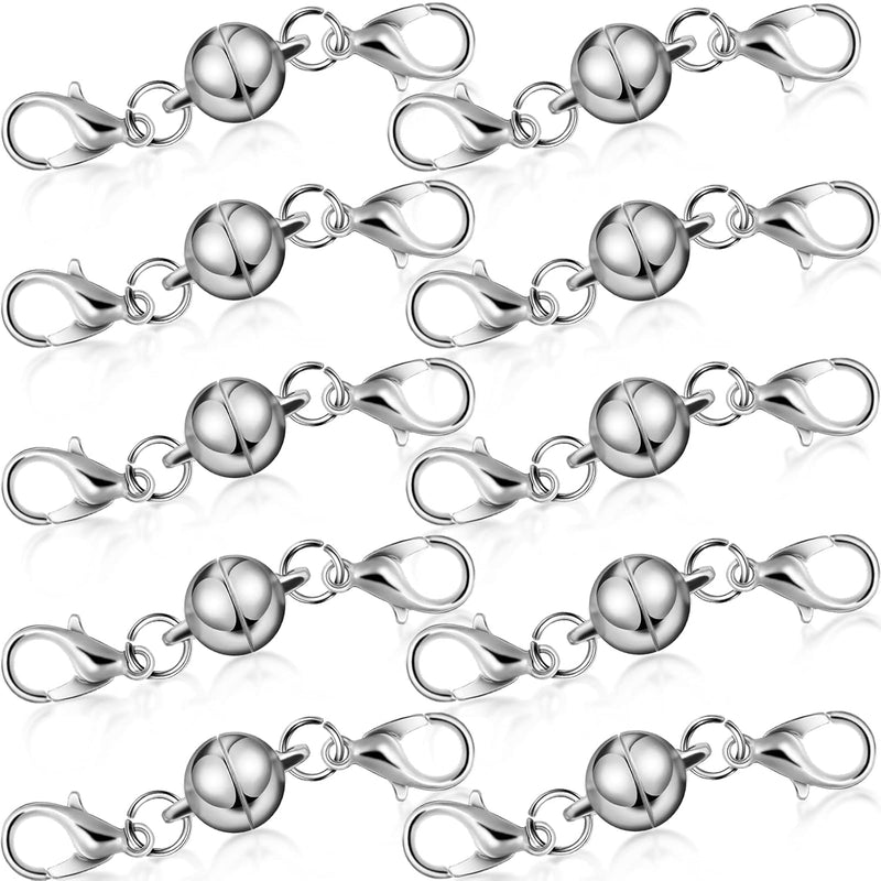 10 Pieces Locking Magnetic Jewelry Clasps Round Magnetic Lobster Clasps Lockin