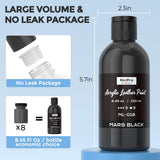 Black Acrylic Leather Paint, 8.45 Oz (250 Ml) Leather Paint For Shoes, Sneakers, Canvas, Furniture, Bags, Fabric, Car Seat, Wallets, Non-Toxic Black Shoe Dye For Diy Crafts Kid Adult