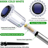 10 Pack Solar Outdoor Stake Lights Stainless Steel 6000K Cold White Waterproof