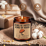 Kind Of Hippie Kind Of Hood Scented Candles, Hippie Room Decor - Boho Gifts For Women, Men - Funny Valentines Day, Birthday, Hippy Gifts For Mom, Women, Friend, Bestie, Bff, Her, Boho Stuff