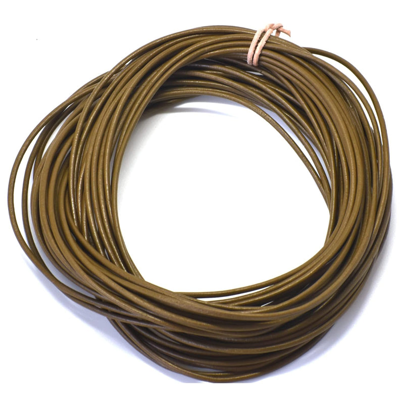 2 Mm Olive Green Greek Leather Cord, 10 Meters Continuous Length (10.94 Yards)