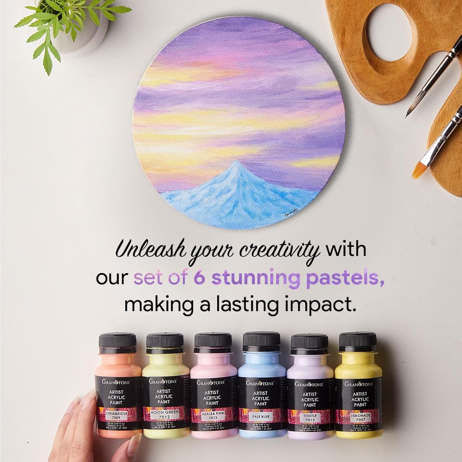 Pastel Acrylic Paint Set - 6 Beautiful Colors, 50 Ml Each - Ideal For Artists & Crafters By