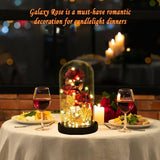 Valentines Day Gifts For Her,Beauty And The Beast Rose Birthday Gift,Galaxy Flower Rose With 2 Light Modes,Colorful Crystal Flower Enchanted Rose In Glass Dome,Womens Gifts For Mom Wife Girlfriend