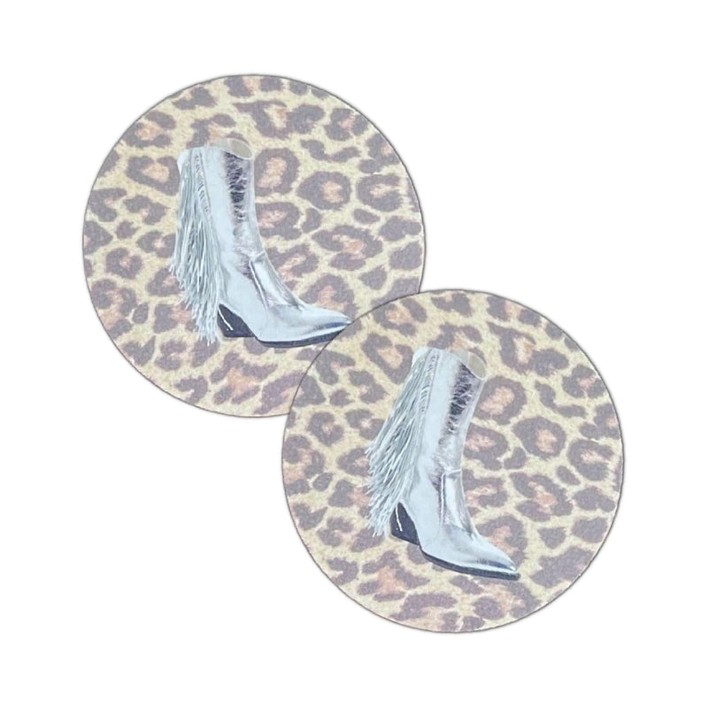 Silver Fringe Cowgirl Boots Cardstock Cutouts For Freshies | 12 Pack | 3" Inch