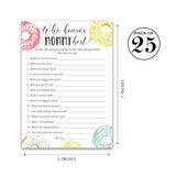 Donut Baby Shower Games Who Knows Mommy Best - Pack Of 25 - Gender Neutral Mom To-Be Baby Shower Activity Pink Blue New Parent Couples Coed Gender Reveal Fun Guessing Game G850-Wkm