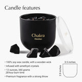 Lemongrass Ginger Crystal Candle, Wooden Wicks Scented Crackling Candles, 12Oz Natural Soy Wax, Spiritual Candles With Black Crystal Inside, Aromatherapy Candle For Home,Spa, Meditation, Enhancing