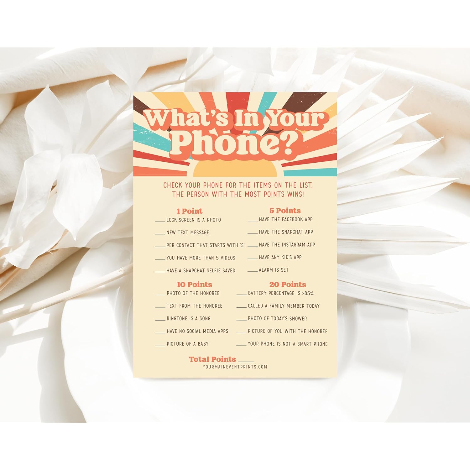 Here Comes The Son Baby Shower Games And Activities - 50 Pack, Retro Sunshine Theme, Price Is Right, And What'S In Your Phone, Fun Babyshower Games.