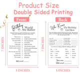 Birthday Party Cards For Girl, Birthday Games Card, Would She Rather Game Cards Set, Birthday Supplies Activity Decorations For Adult Girl, Set Of 30 Game Cads