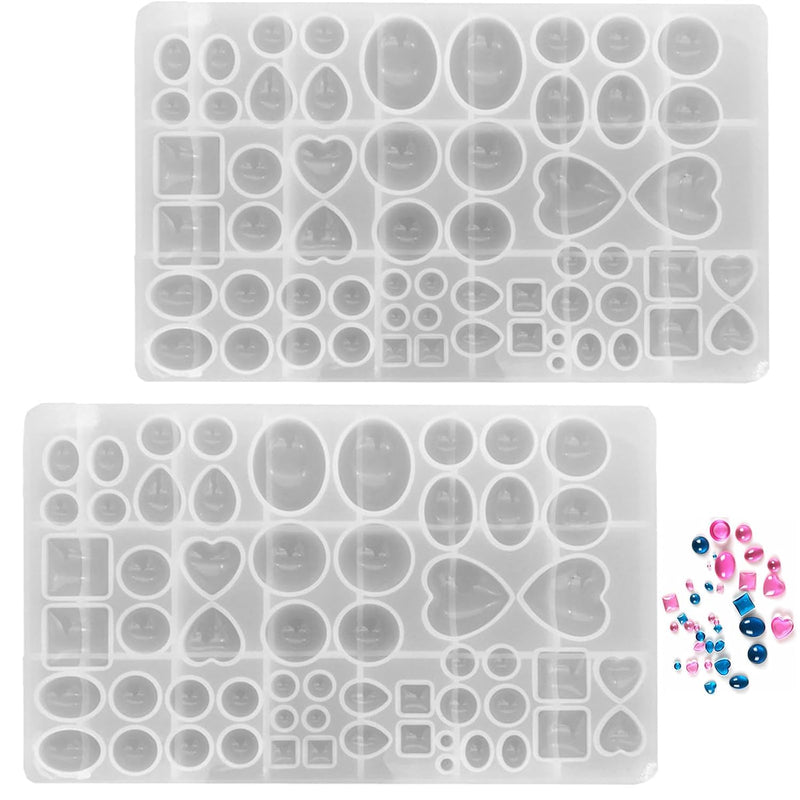 2 Pcs Gem Jewelry Casting Mold,Resin Jewelry Casting Molds For Making Earrings Jewelry Making Crafting Projects (Large)