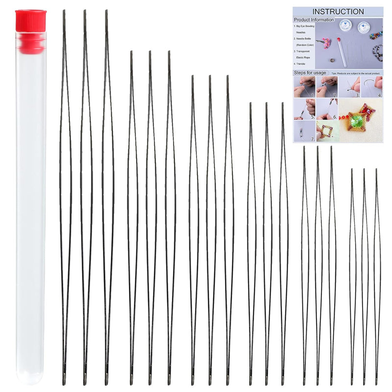 18 Pcs Beading Needles, 6 Sizes Beading Big Eye Needles Seed Beads Needles Lar